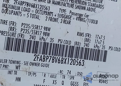 2011 Ford Crown Victoria Police Interceptor from USA, damaged, VIN 2FABP7BV6BX120563